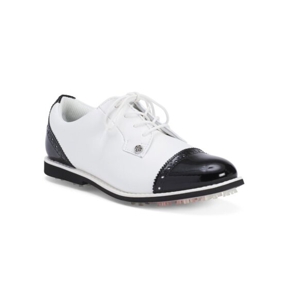 G/FORE Snow/onyx Leather Cap Toe Gallivanter Golf Shoes